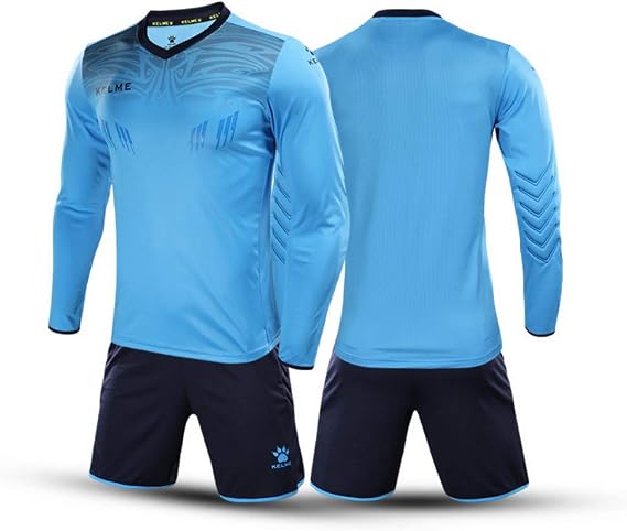 KELME Men Women Padded Goalkeeper Jersey and Shorts, Youth Soccer Goalie Shirt Long Sleeve, Adult Keeper Uniform Kit