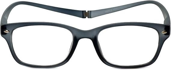 Magz Greenwich Magnetic Reading Glasses with Clear Lenses Snap Magnetic Bridge Readers | Neck Hanging Flexible Frame |