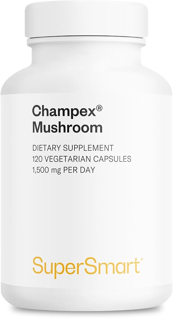 Supersmart - Champex Mushroom (Agaricus Bisporus Extract) 1500 mg per Day - Body Odor & Bad Breath Supplement - Internal Deodorizer | Non-GMO & Gluten Free - 120 Vegetarian Capsules