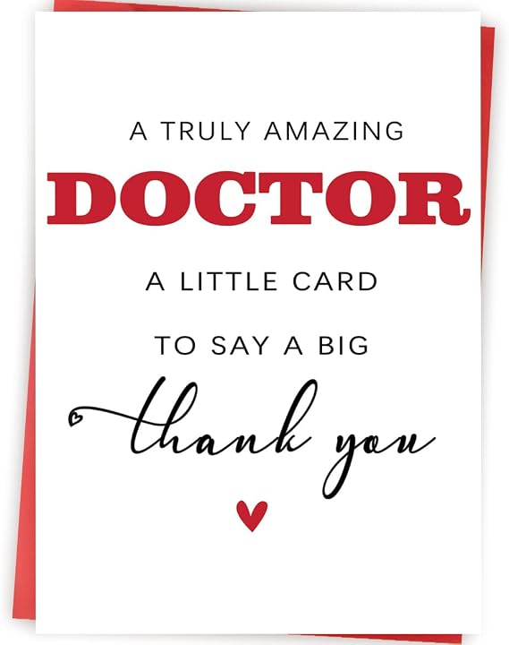 Thank You Doctor Card, Medical Staff Appreciation Gift
