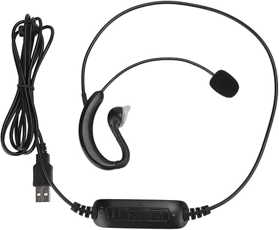 Estink Headset, Ear Mounted USB Laptop Earphone Ear Hook USB Computer Notebook Headset Headphone Computer Notebook Accessory Microphone Line Controls, Estinky6v72nhcwx