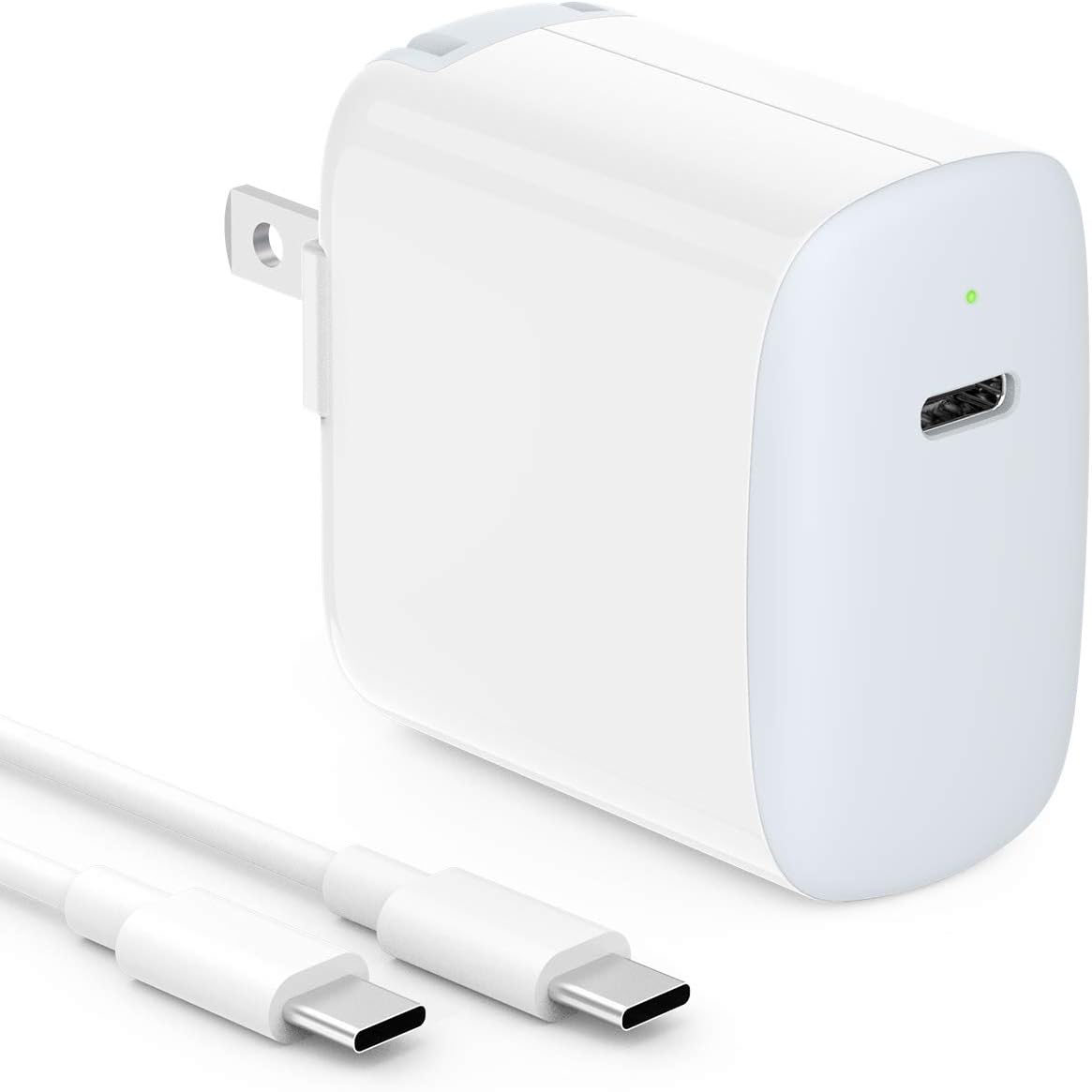 30W USB C Fast Charger for iPad Pro 12.9, 11 inch 202120202018, iPad Air 4th5th, Mini 6, MacBook Air 13 inch, 12 inch, Google Pixel 6, Type C Thunderbolt 3 Power Adapter, 6.6ft USB C to C Cord