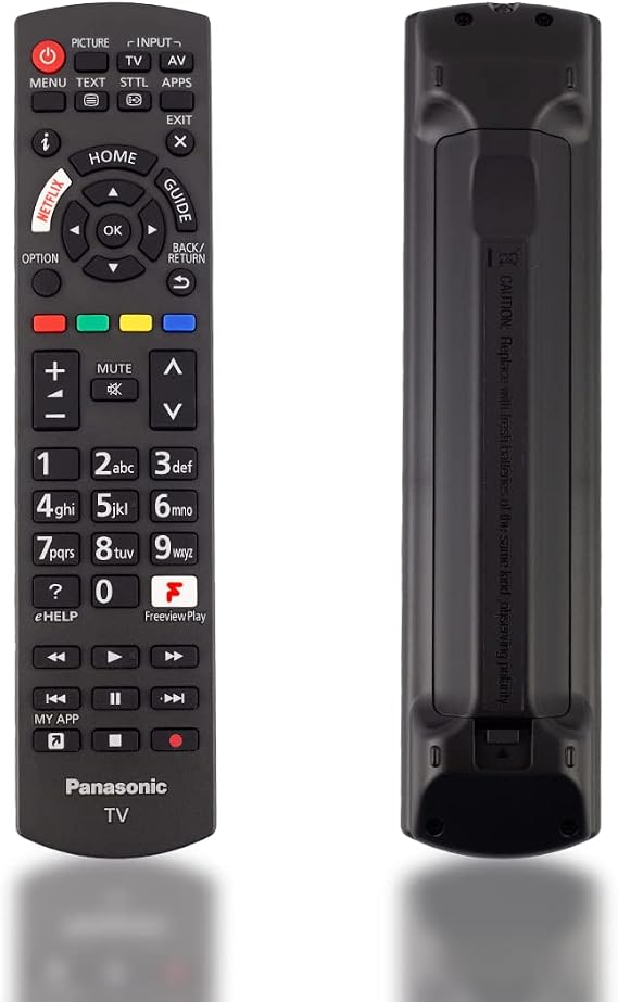 N2QAYB001212 Remote Control for Panasonic Smart TV for TX24FS500B, TX-24FS500B, TX32FS400B - Includes Netflix Hotkey