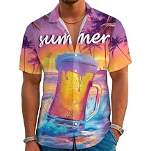 Funny Hawaiian Shirts for Men Short Sleeve Button Down Casual Shirts Summer Tropical Beach Shirt