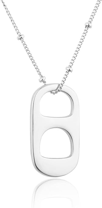 Frodete Bottle Cap Necklace Soda Tab Pendant for Women Preppy Gifts Trendy Stuff Soda Punk Silver Chain Necklace for Women