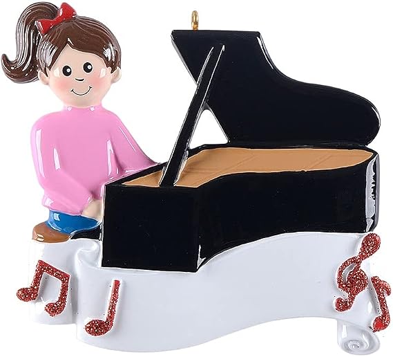 Piano Ornament 2026 Personalized Girl Music Student Christmas Tree Decor