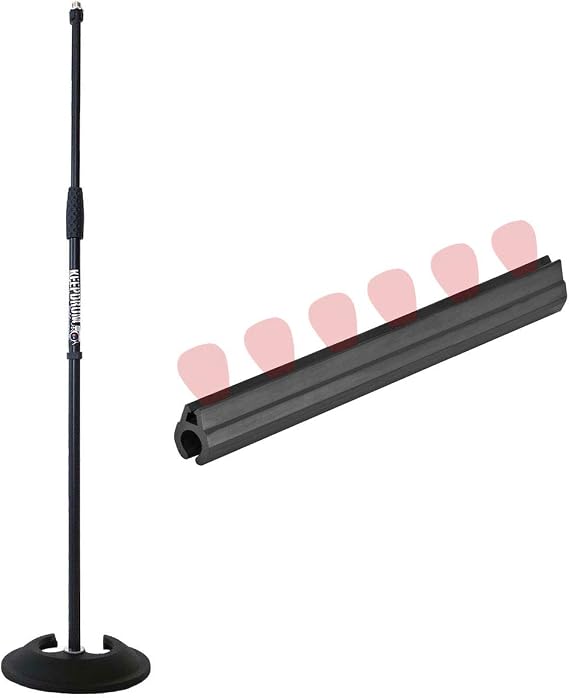 keepdrum MS096 Mikrofonstativ Mikrofonständer gerade + Plektrenhalter für Stative