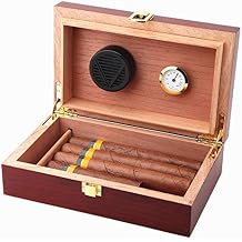 Bald Eagle Handmade Cigar Humidor Cigar Box Wood Humidor Holds 10-20 Cigars Desktop Box Humidor with Hygrometer and Humidifier Front-Mount Clasp Lock