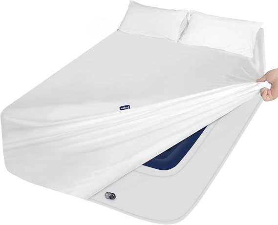 Queen Sheet Sets Air Mattress, Extra Deep Pocket White 3Pcs -No Flat Sheet