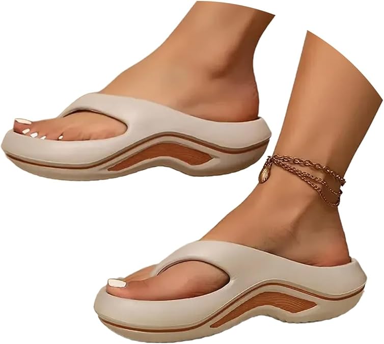 Women's Orthopedic Flip Flops with Arch Support Slippers Walking Platform Sandals Soft Cloud Ladies Slippers Open Toe Cushion Indoor Outdoor for Summer Beach Sandals