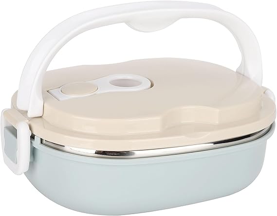 900ml Lunch Box, 304 Stainless Steel Adult Lunch Containers Portable Leakproof Eco-Friendly Hot and Cold Food Stackable Bento Box Food Storage for Office Outdoor Travel(1 Layer)