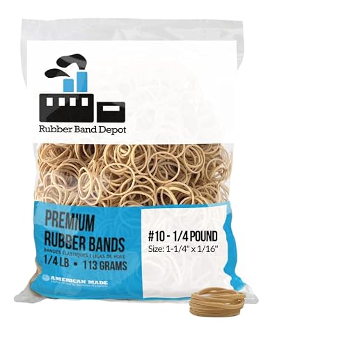 Rubber Bands, Rubber Band Depot, Size #10, Approximately 850 Rubber Bands Per Bag, Rubber Band Measurements: 1-14 x 116 - 14 Pound Bag