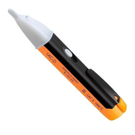 Non Contact Voltage Tester Pen AC Power Detector with LED Flashlight | 90V-1000V AC, Buzzer Alarm Volt Stick, Live Wire Detection for Home & Industrial Use