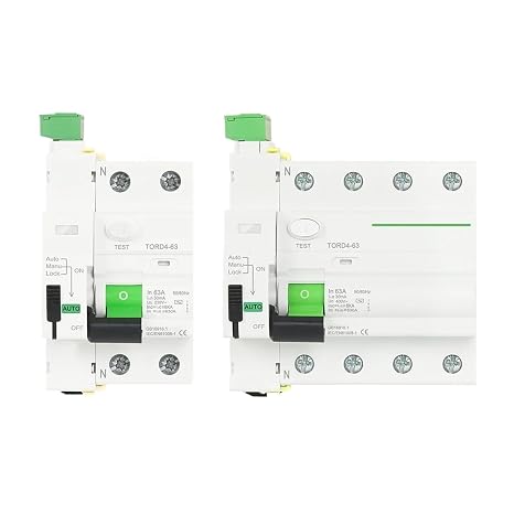RCD RCCB Type AC Self-Reclosing Device Differential Circuit Breaker 2P 230V 6KA 63A 30mA