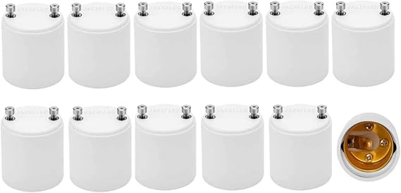 JACKYLED 12-Pack GU24 to E26E27 Adapter Converts GU24 Pin Base Fixture to E26 E27 Standard Screw-in Socket