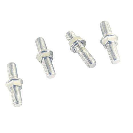 M10-1.25x48mm Exhaust Manifold Flange Studs Nuts Kit Compatible with Toyota/Nissan/Honda (Pack of 4 Pairs Studs&Nuts)