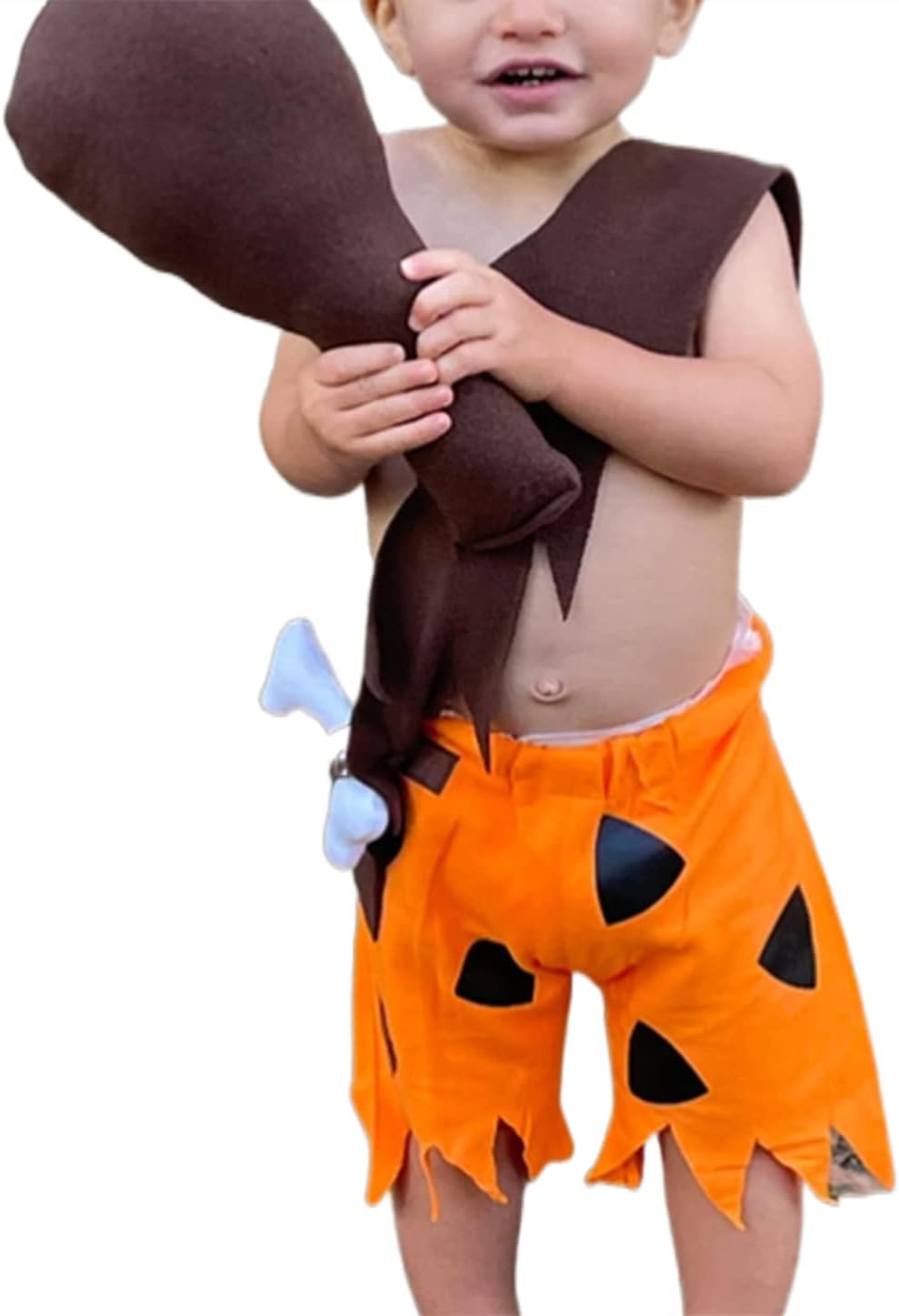 FIOMVA Toddler Baby Boy Girl Halloween Costumes Primitive Savage Caveman Cosplay Shorts Bone Stick 3pcs Set