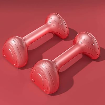 Liudan Dumbbell Vinyl Dumbbell Weight Dumbbell Resistant to Sweat & Moisture in Various Weight Variations 1kg, 1.5kg, 2kg, 3kg, Set of 2 Fitness Dumbbell Color : Red, Size : 2kg×2