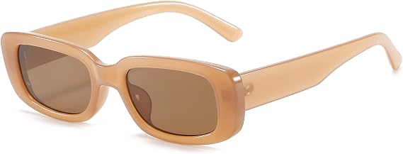 BUTABY Rectangle Sunglasses for Women Retro Driving Glasses 90s Vintage Fashion Narrow Square Frame UV400 Protection