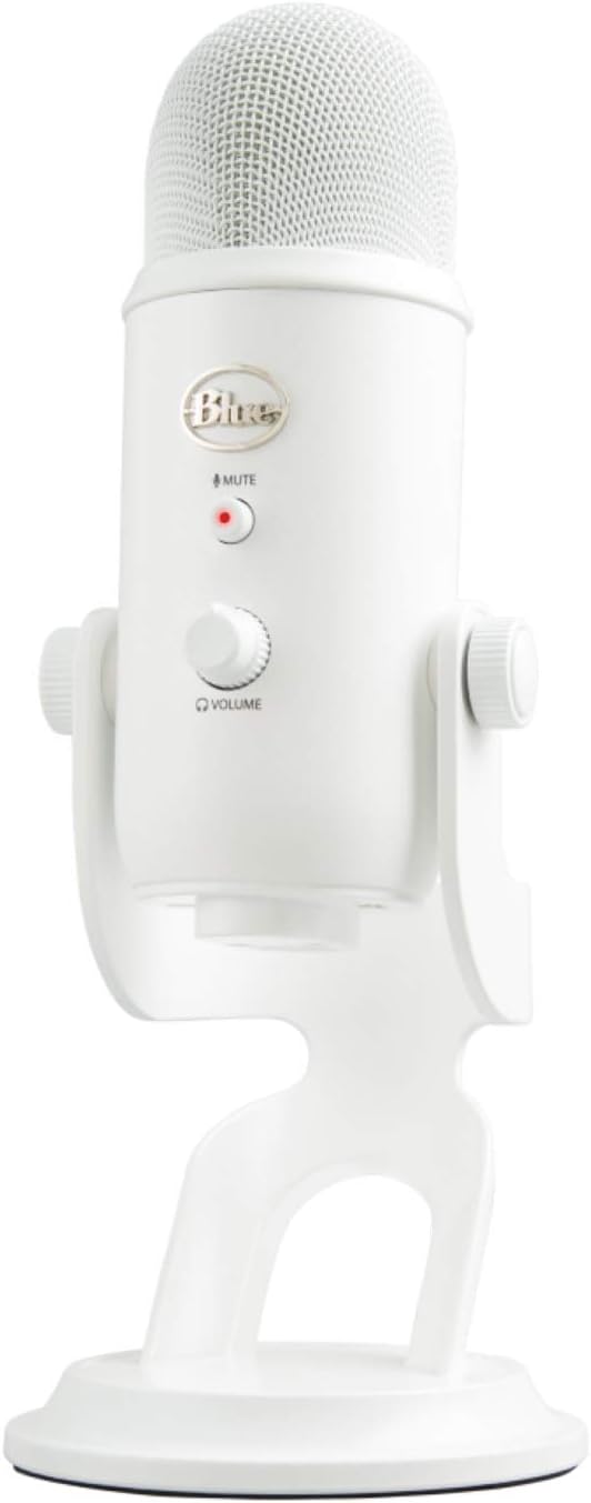 Logitech Creators Blue Yeti USB Microphone for Gaming, Streaming, Podcast, YouTube, Discord, PC, Studio Sound, Plug & Play-Whiteout