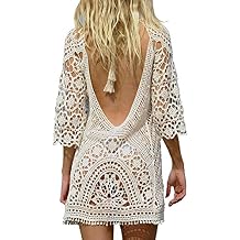 Jeasona Womens Crochet Lace Bikini Swimsuit Cover Up Lightweight Hollow Out Bathing Suit Cover for Vacation, Pool, Resort