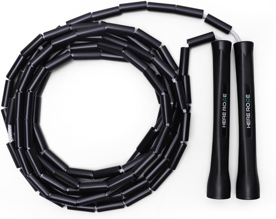 Beaded Skipping Rope, Beaded Jump Rope With Unbreakable Handles & Shatterproof Beads for Enhanced Fitness Training, Adjustable 3M Skipping Rope for Adults, Men & Women