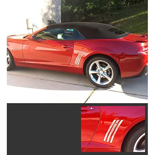 Made in USA! Compatible with 2010-2015 Chevy Camaro Vent Body Side Insert Cover Gills Chrome Stainless Steel Trim Molding Molding Accent 6PC