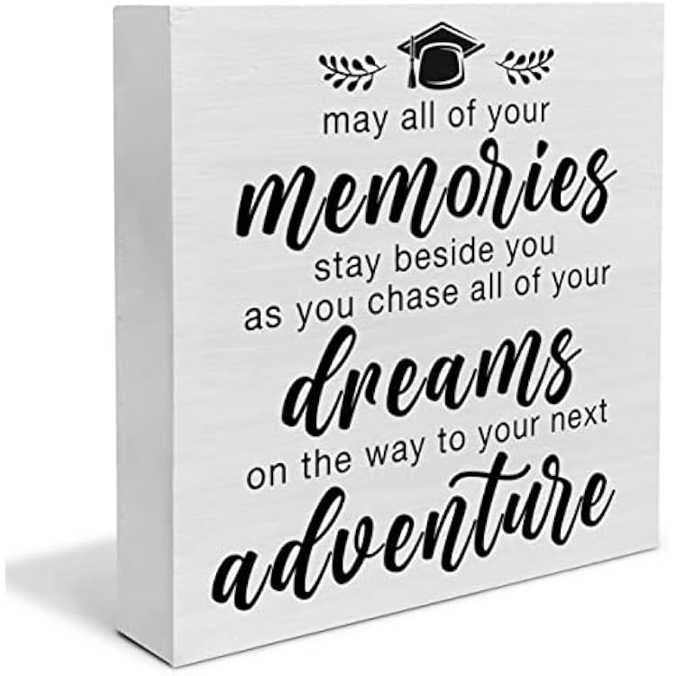 Country Graduation Quote Wood Box Sign Decor Desk Sign Grad Quote Wooden Box Block Sign Rustic Home Shelf Wall Decoration Grad Gift
