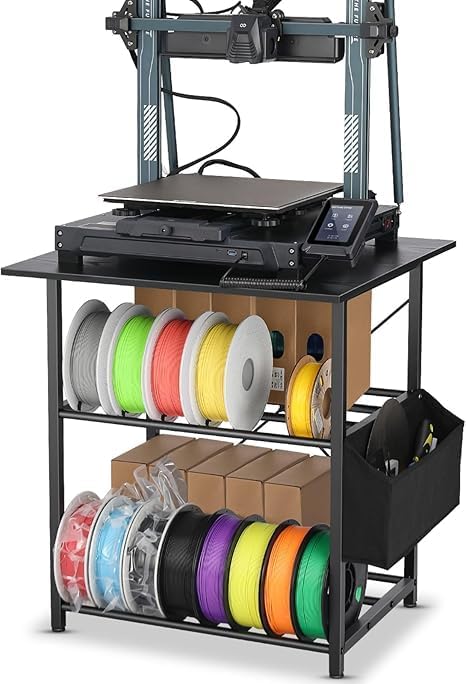 3D Printer Stand with Filaments Storage - 3D Printers Table Filament Shelf Storage Rack Heavy Duty 3D Printer Cart Desk with Wheels for 3D Workshop