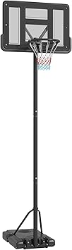 Portable Basketball Hoop, 7.5 10FT Height Adjustable Swimming Pool Basketball Goal with 43.25" Backboard, Wheels and Fillable Base, for Youth Adults