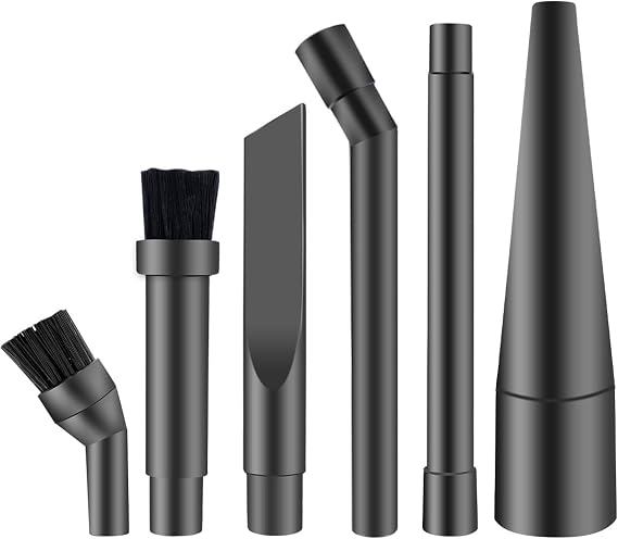 KEEPOW Micro Cleaning Nozzle Kit, 1-1/4" Detailed Cleaning Vacuum Attachments Vacuum Accessories for Compact Wet Dry Shop Vacuum, 6 Pieces