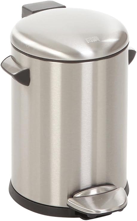 EKO VB 921703 23.5 x 20.1 cm Belle Deluxe Step Bin 3 L Matte Stainless Steel Metal