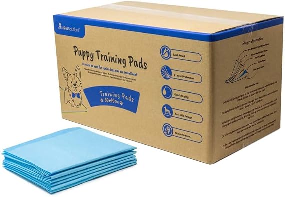 AllPetSolutions Puppy Pads 60 x 40cm - 100 Pack Disposable Dog Training Pads, 5-Layer Absorbent, Leak-Proof, Anti-Slip with Sticky Tabs