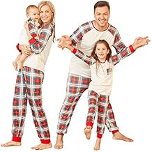 PopReal Christmas Pajamas for Family, Family Christmas Pajamas PJs Matching Sets Top Sleepwear Jammies 0-3 Months Red