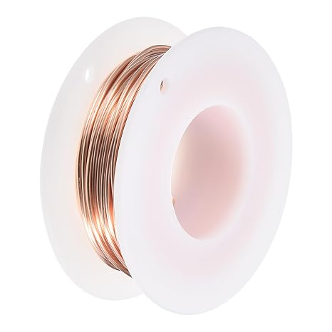 sourcing map Soft Copper Wire (18 Gauge, 16.4 FT), 99.9% Pure Bare Copper Wire 1mm Solid Craft Wire for DIY Crafting Gardening Decoration (5Meter)