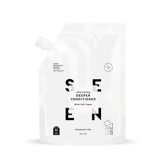 SEEN Deeper Conditioner Eco-Refill, Fragrance Free - Non-Comedogenic Hair Deeper Conditioner- Dermatologist-Developed - Safe for Sensitive, Eczema & Acne Prone Skin