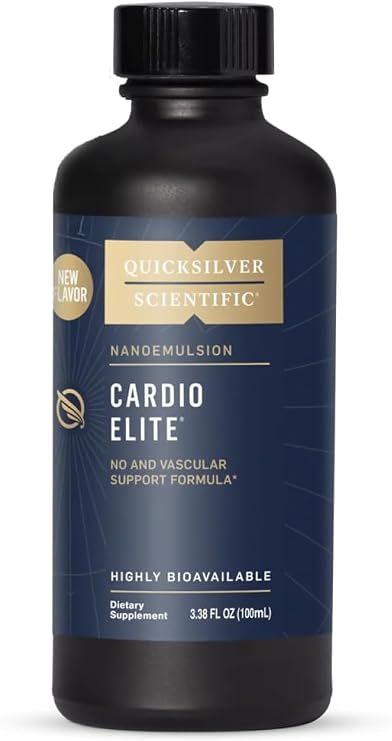 Quicksilver Scientific Cardio Elite, Vegan, Nitric Oxide Aid, 20 Servings | Liquid Supplement, Circulation and Energy Support, Nitric Oxide Aid, Rapid Absorption, Cardiovascular Health, Blood Flow