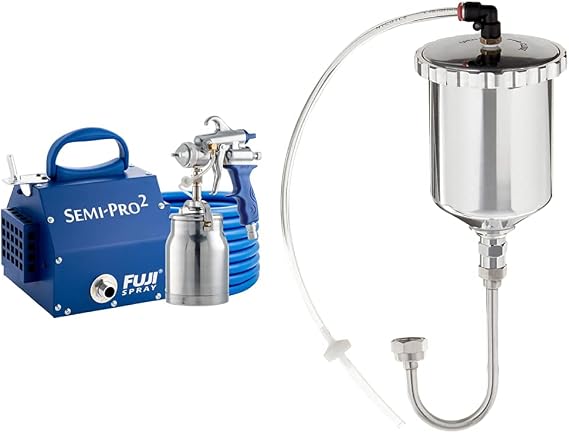 Fuji Spray 2202 Semi-PRO 2 HVLP Spray System + Fuji Spray 9960 U-Tube 400cc Gravity Cup Conversion Kit