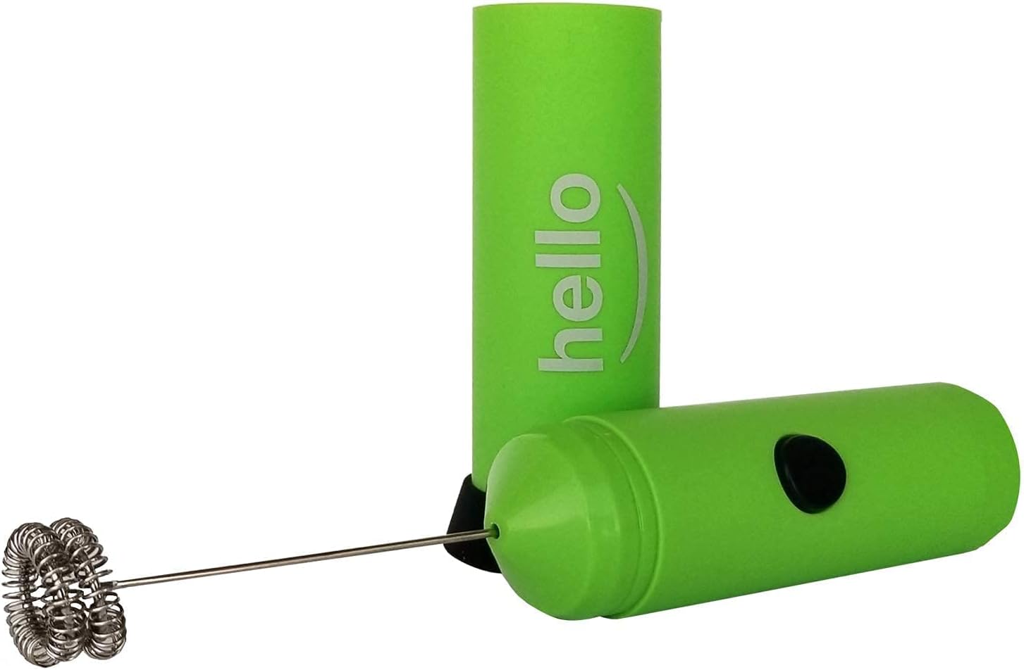 MATCHA DNA HELLO Milk Frother - Double Whisk Head, Handheld Battery Operated Electric Foam Maker For Bulletproof Coffee, Lattes, Cappuccino, Hot Chocolate, Sleek Drink Mixer With Stand GREEN