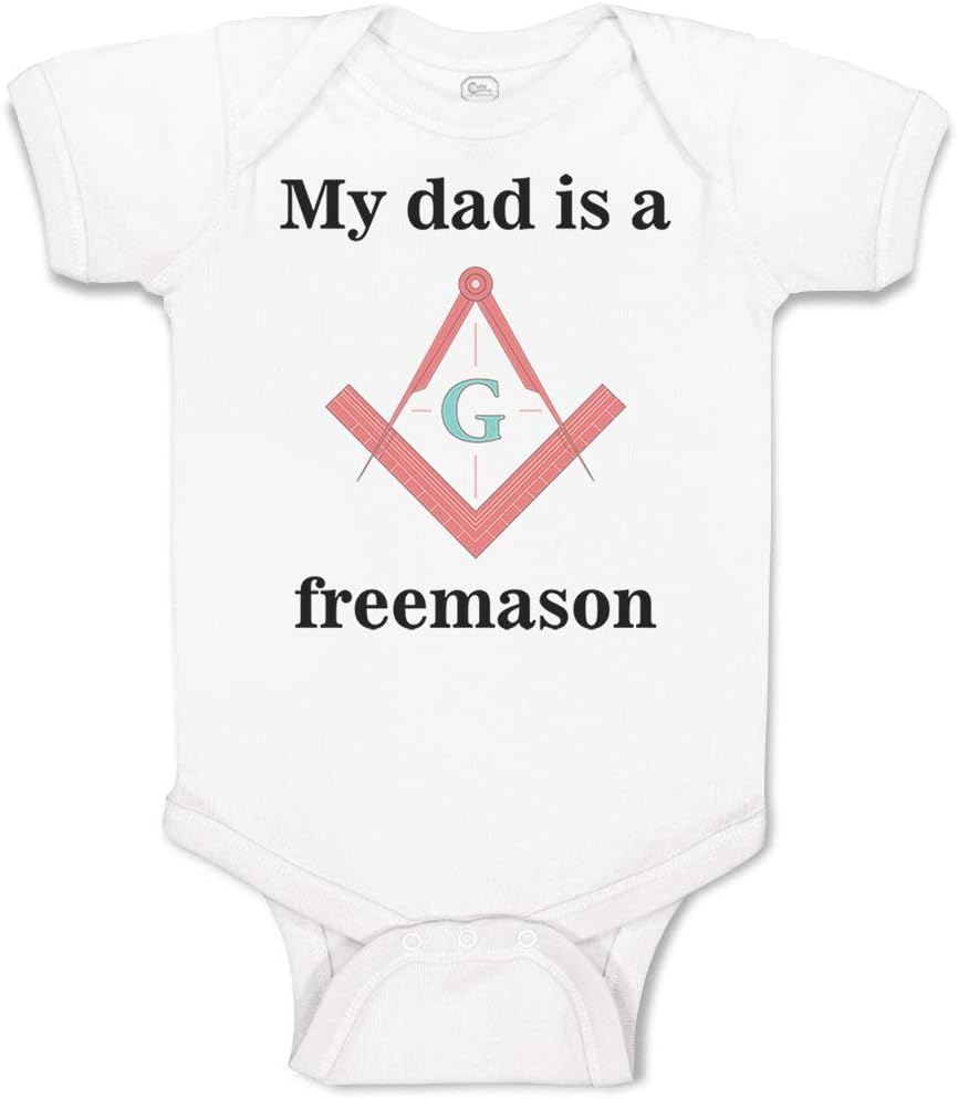 Cute Rascals Baby Bodysuit My Dad Is A Freemason Dad Fathers Day Boy & Girl Baby Clothes Funny Cotton A White Design Only Newborn
