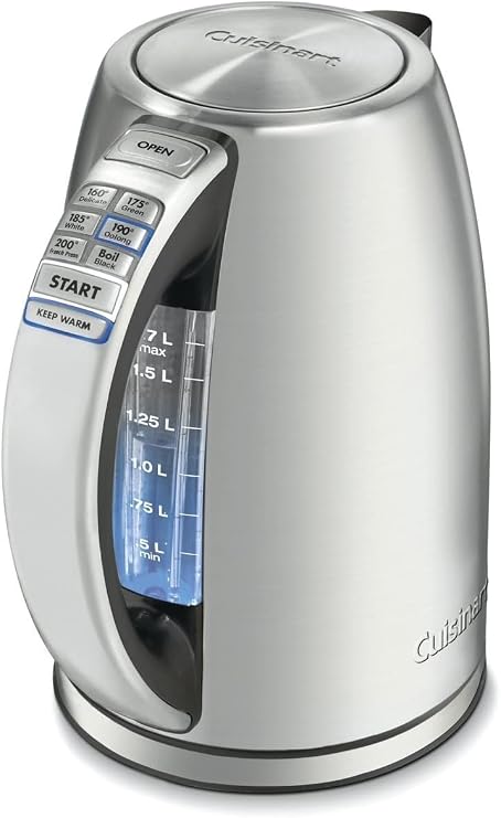 Cuisinart Electric Kettle, 1500W, 6 Temperature Presets, 1.7L, CPK-17P1