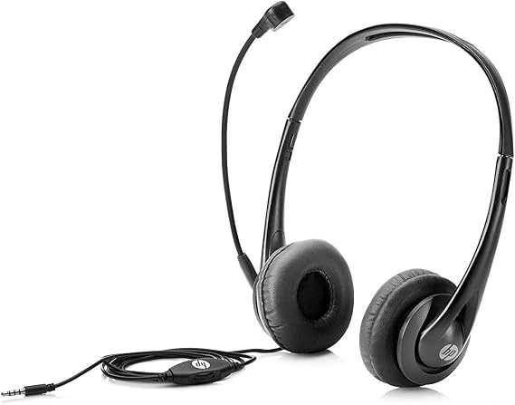 HP Wired Mic Headset w/Microphone for PC (3.5mm Stereo Connector)