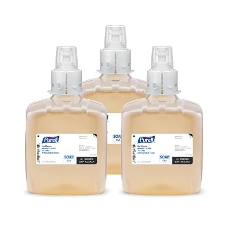 PURELL Healthcare HEALTHY SOAP 2% CHG Antimicrobial Foam, Fragrance Free, 1250 mL Foam Refill for PURELL CS4 Manual Soap Dispenser (Pack of 3) - 5181-03 - Manufactured by GOJO, Inc.