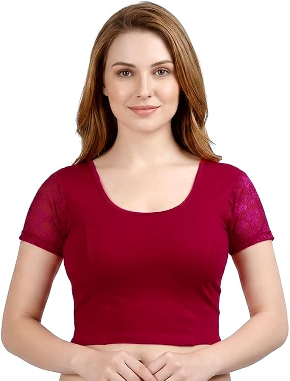 Chandrakala Readymade Blouses for Women sarees,Stretchable (B102-P)