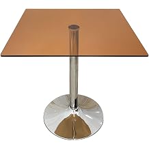 Coffee Table, Tempered Glass Dining Desk, Simple Leisure Negotiation Table, for Reception Desk, Coffee Shop, Milk Tea Shop（H72cm）(70CM)