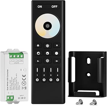 BTF-LIGHTING C03RF Tuya Controller Support PWM 5050SMD FCOB COB RGB (+ R G B) 4pin LED Strip String Support with WR01RF RC03RFB RF Remote DC5V/DC12V/DC24V Max 12A Indoor Use Only(NO Remote NO Power)