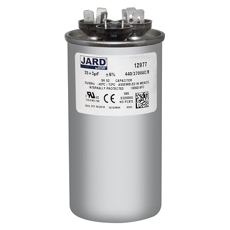 Motor Dual Run Capacitor Round 35 + 3 uf MFD 440 Volt VAC 12977
