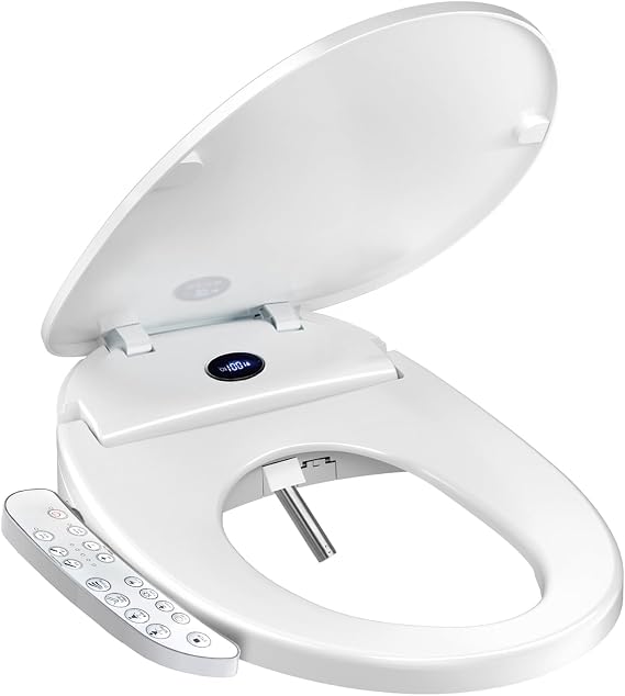 XCQQ Electric Heated Bidet Toilet Seat, Round, S8R