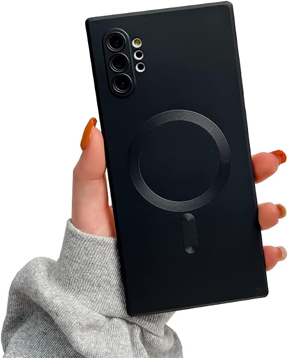 Doowear Galaxy Note 10+Plus Case Magnetic [Support Magsafe Charger] Wireless Anti-Scratch Shockproof Full Camera Protection Slim Silicon Phone Cover Case for Samsung Galaxy Note 10 Plus 6.8"-Black
