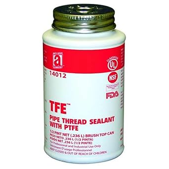 Anti-Seize Technology 14012 TFE Pipe Thread Sealant with PTFE, 12 Pint, 8 oz., White